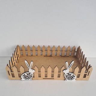 Bandeja Cesto Páscoa feito em Mdf 29cm em Oferta na Shopee