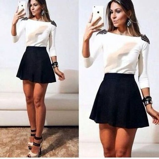 Saia Curta Feminina Rodada Godê Roupa Feminina