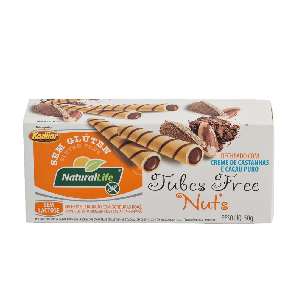 Tubes Sabor Creme de Castanha e Cacau Sem Glúten 50g  - NaturalLife em Oferta na Shopee