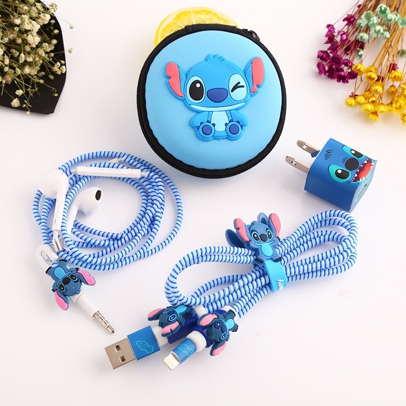 1 Set Cartoon USB Cable Protector Cable Winder Charger stickers Cable Wire Organizer For iphone