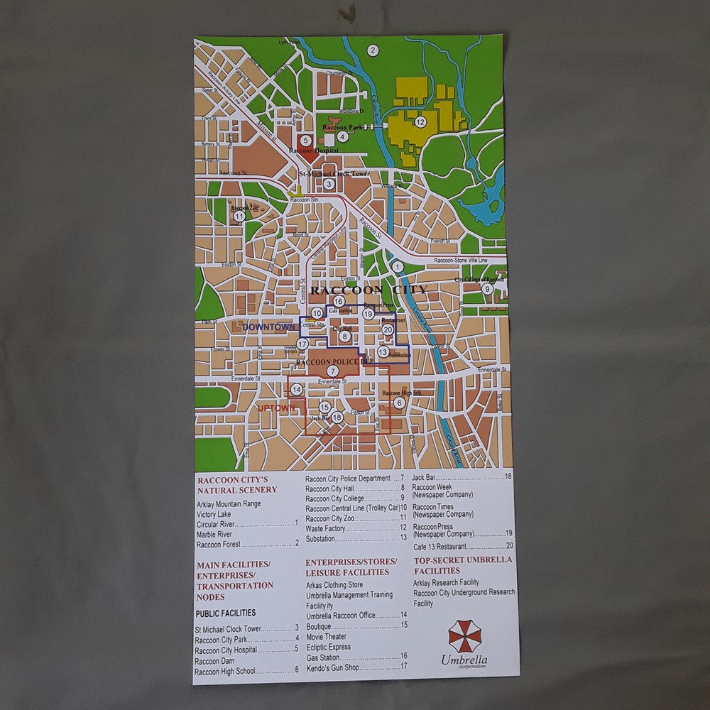 Mapa Raccoon City jogo Resident Evil | Shopee Brasil