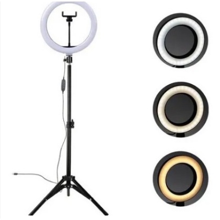 Ring Light Iluminador Anel Luz 36cm 14polegadas Com Tripé 2m