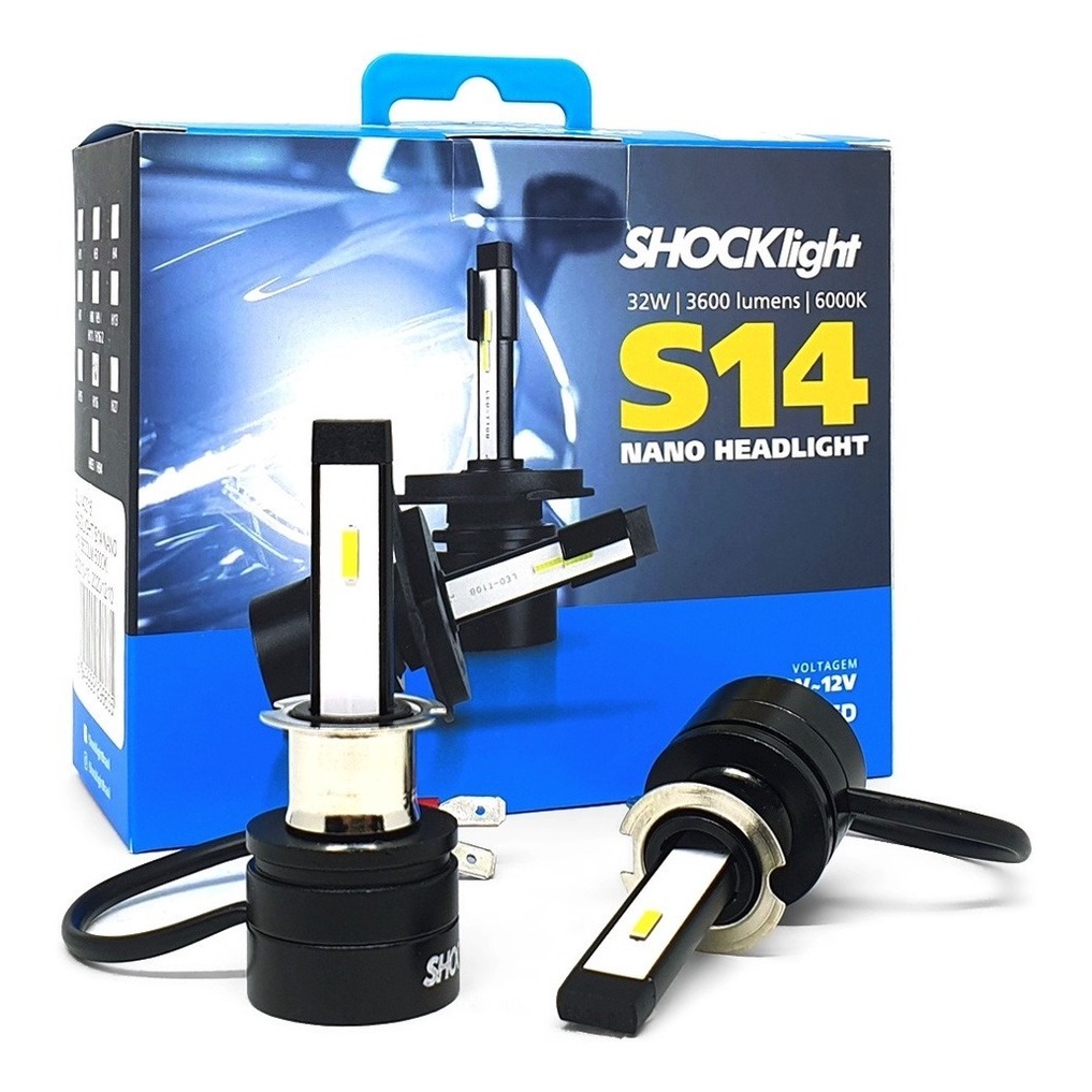 Lampada Super Led Mini Shocklight 32w S14 Nano H3 6000k em Oferta na Shopee