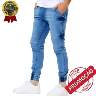 Calça jogger masculina jeans com punho Linha Premium qualidade moda homem Estiloso