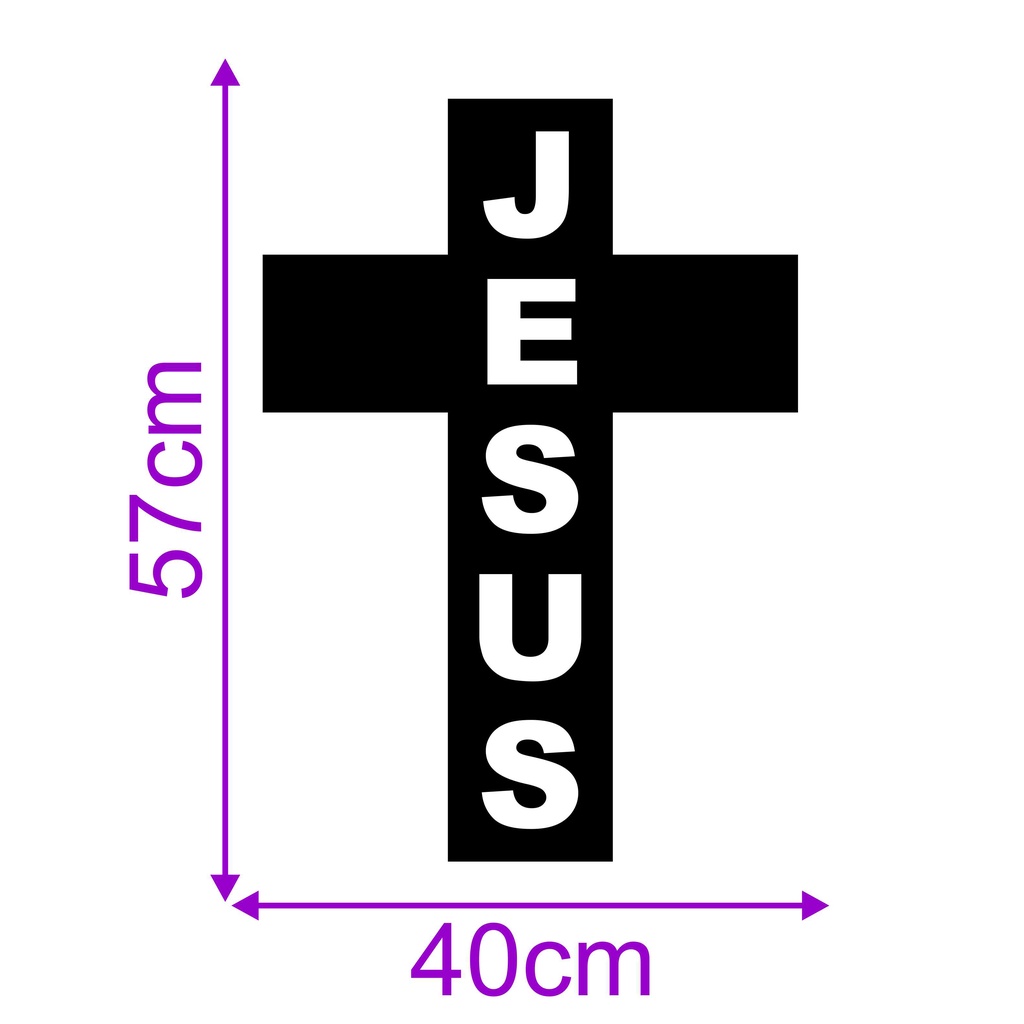 Adesivo (57x40cm) Cruz Jesus P/ Púlpito Igreja Fé PULP - LM015
