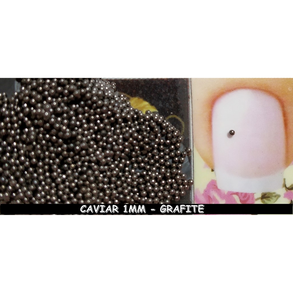 KIT 3 PACOTES COM 1 GRAMA CAVIAR DE METAL GRAFITE 1MM DECORAÇÃO UNHAS NAIL ART