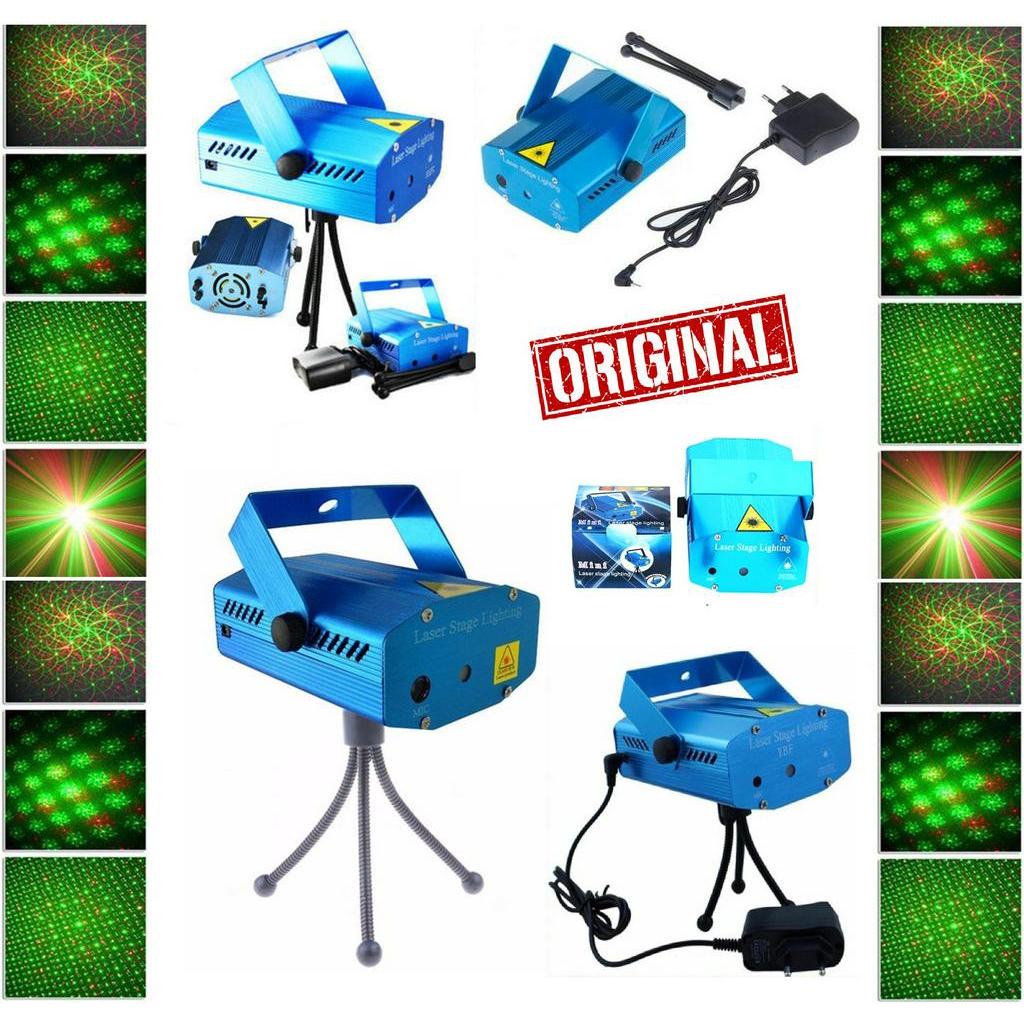 Mini Laser Projetor Holográfico Luzes Efeitos 3D Strobo Festas Balada Natal Canhão de Luz Iluminação Original Bivolt BHK