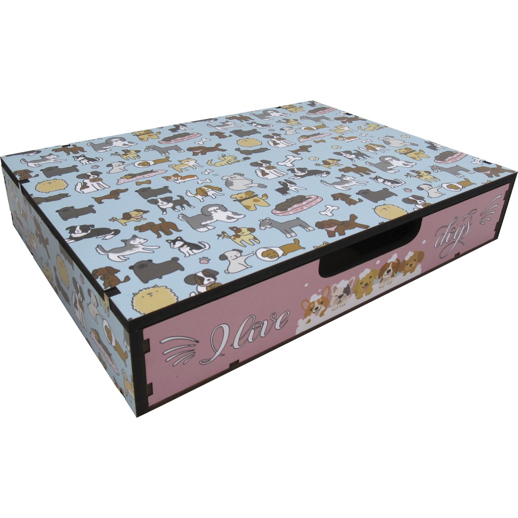 Suporte Monitor Tela Computador Com 1 Gaveta Cachorrinho Mdf