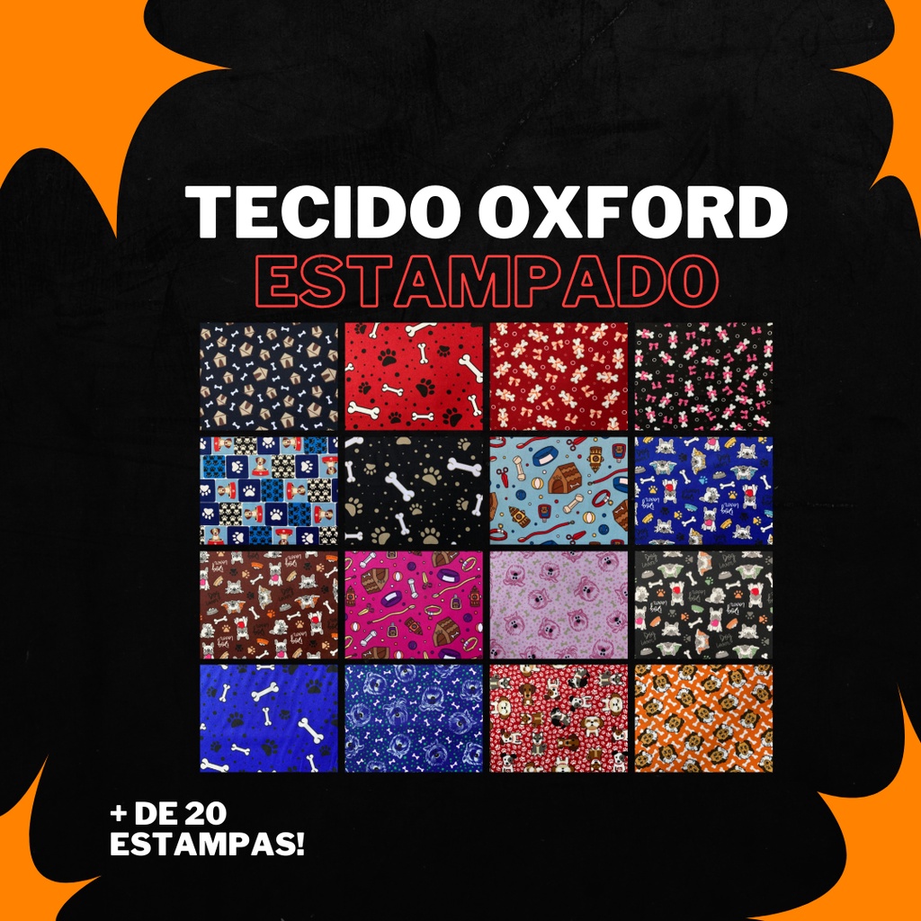 Tecido Oxford Estampado 100%poliéster Largura De 1,50m Pet Moda Pet Cama Pet Costura