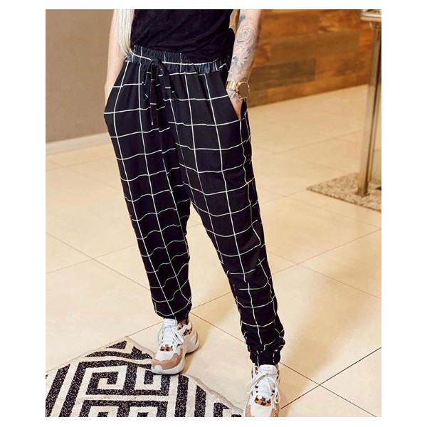 calça jogger feminina xadrez