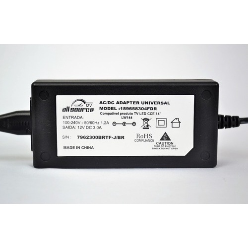 Fonte Compatível Com Tv Cce Lw144  12v 3.8a