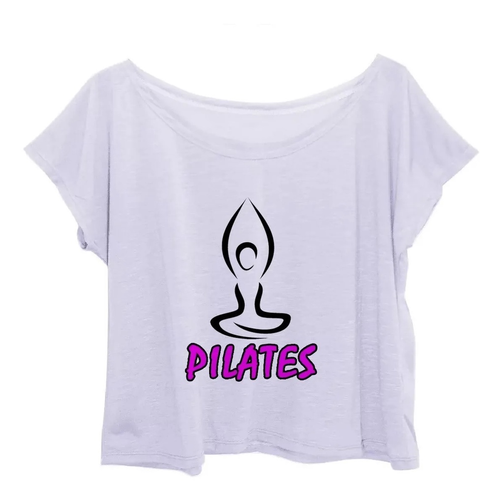 Blusa Pilates Plus Size Blusinha Feminina Ginástica Exercício Estampa Pilates Camiseta Estampada