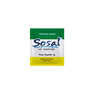 Sal em sache refinado marinho Sosal cx 2000unidades de 1gr | Shopee Brasil