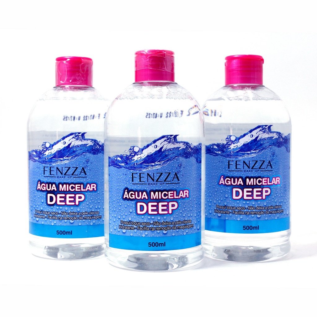 Agua Micelar Deep Remoção de Maquiagem Fenzza 500 ml em Oferta na Shopee