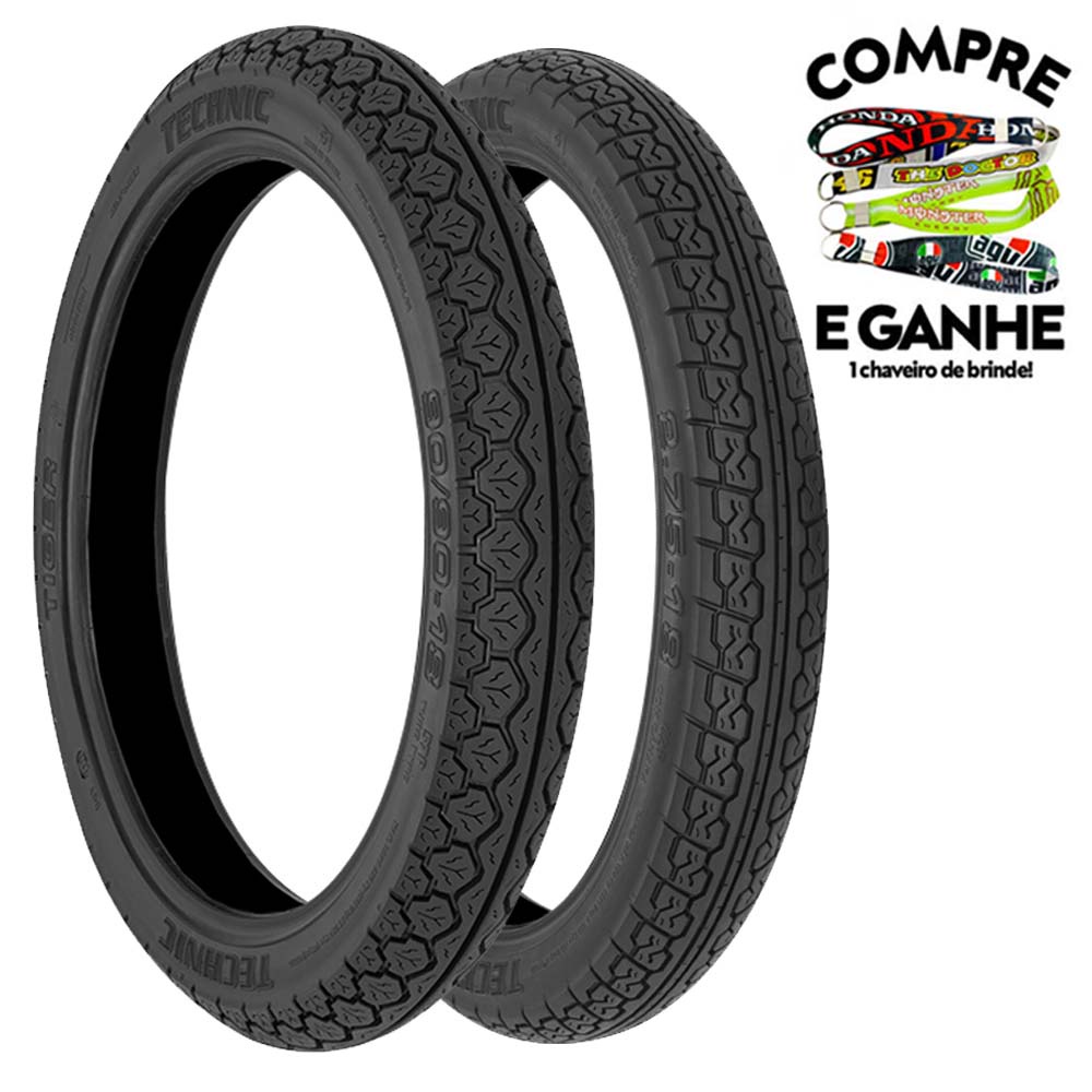 Par Pneu (275-18 + 90-90-18 Fan/Titan 125-150-160/ Ybr-Factor 125/ Fazer 150/ Factor Tiger Technic