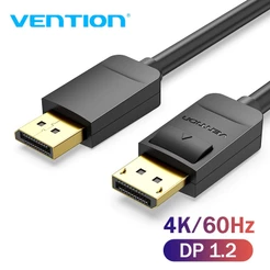 Venção Saída De Vídeo Adaptador De Cabo 4K 60Hz Dp Para Cabo Dp 1.2V Para Computador Hdtv Projetor
