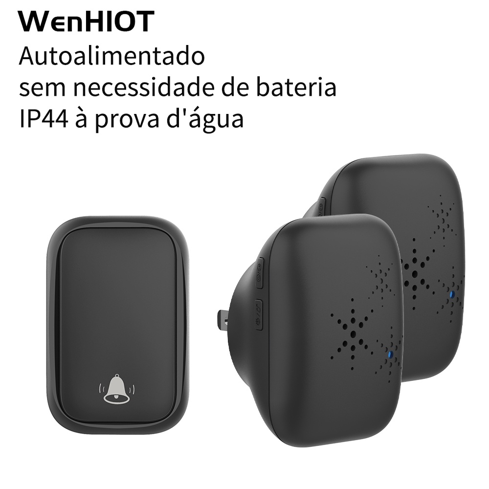 Campainha Sem Fio Residencial Sem bateria necessária campainha à prova d'água ao ar livre EU Plug
