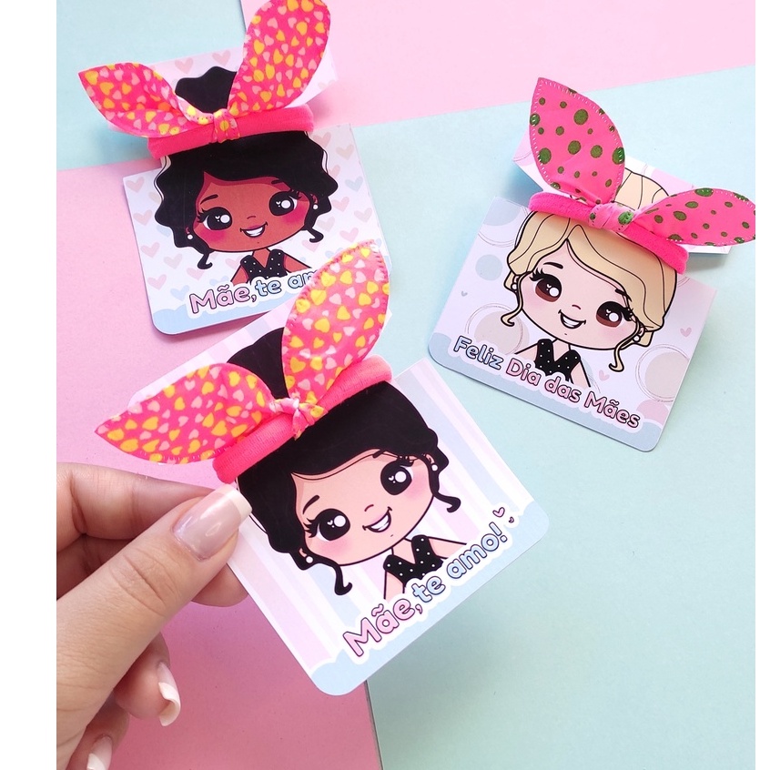 Kit 30 Tags Dia das Mães papelaria personalizada com xuxinha mimo boneca