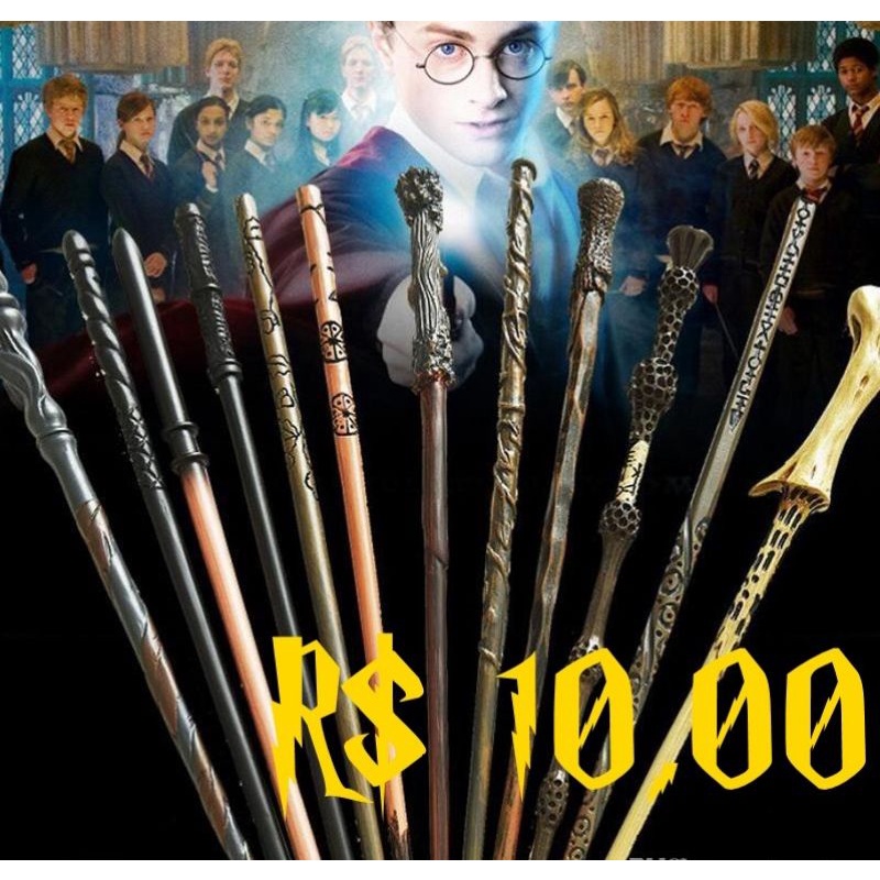 Varinhas Harry Potter / Luna / Dumbledore / Hermione / Voldemort / Varinha LED