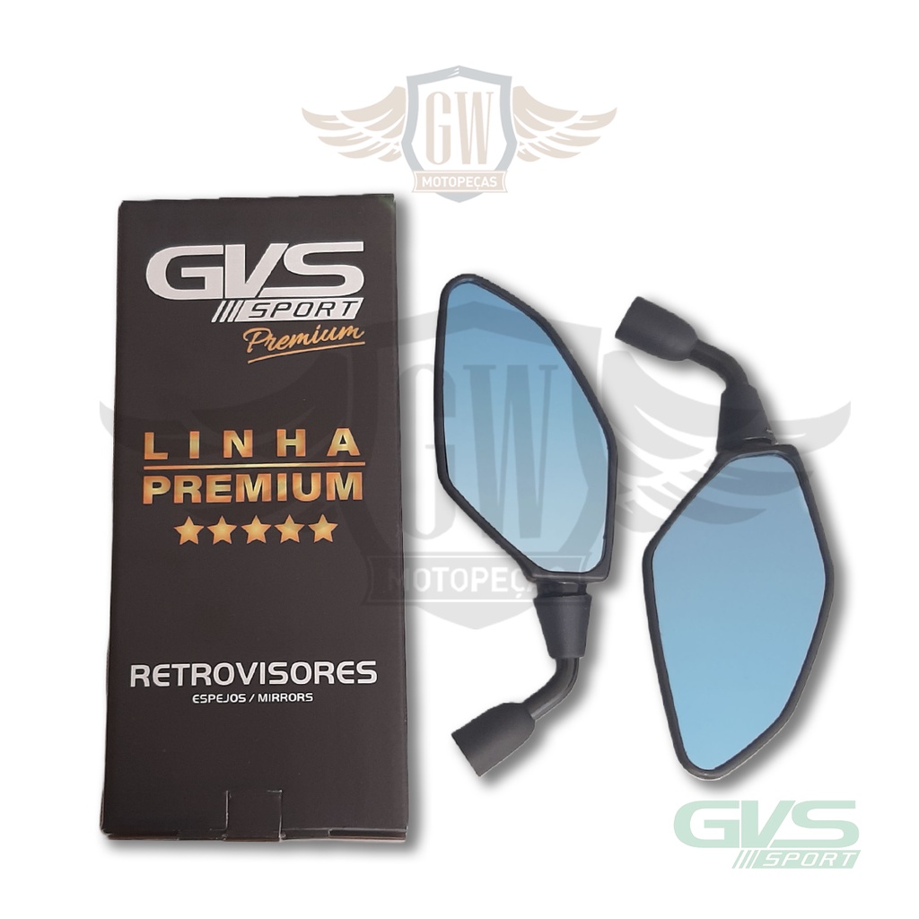 Retrovisor Gvs Mt 03 07 09 Rebaixado Yamaha Convexo Azul em Oferta na Shopee
