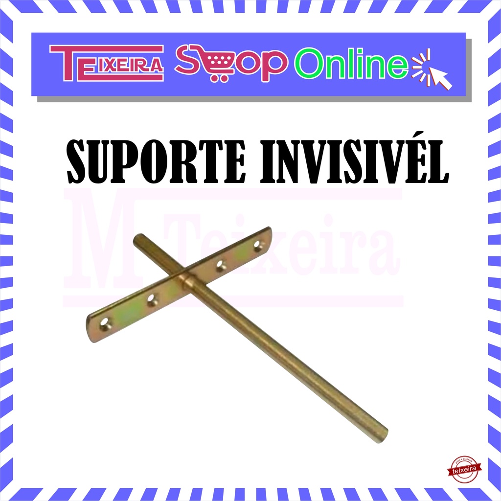 Par de Suporte Invisivel 20cm com Buchas e Parafusos para instalação Para Prateleira — imagem 2 de 2