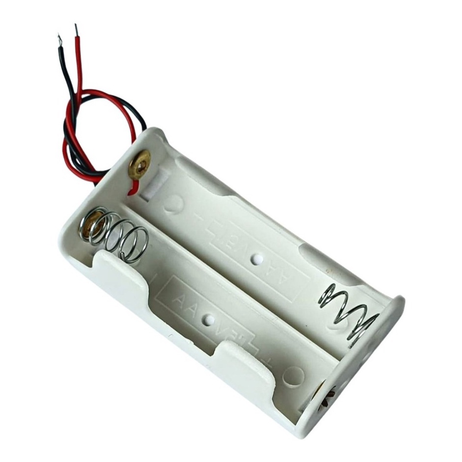 Suporte Porta 2 Pilhas Aa Com Rabicho - Para Projetos