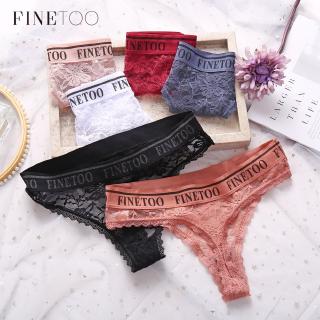 FINETOO Calcinha Fio Dental De Elastano De Renda Feminina em Oferta na Shopee