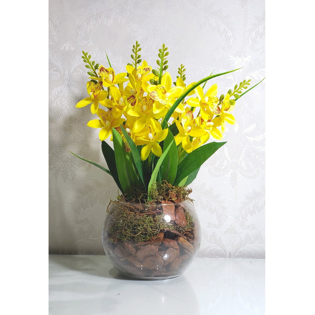 Arranjo de Orquídeas Amarela II | Shopee Brasil