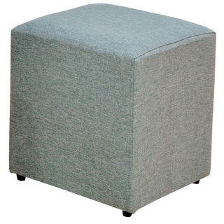 Puff Quadrado Decorativo L02 Sala de Estar Linho Cinza Escuro - Lyam Decor