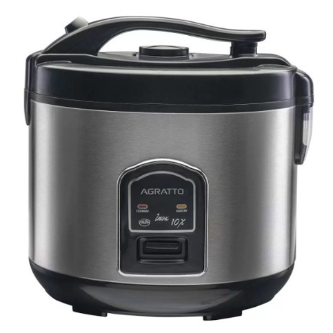 Panela Elétrica de Arroz 10 Xícaras 700W Preto e Inox