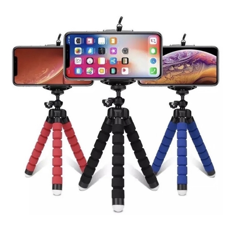 Kit 2 Mini Tripés Flexível Suporte Celular De mesa 360° Graus giratório Comprimento 23cm