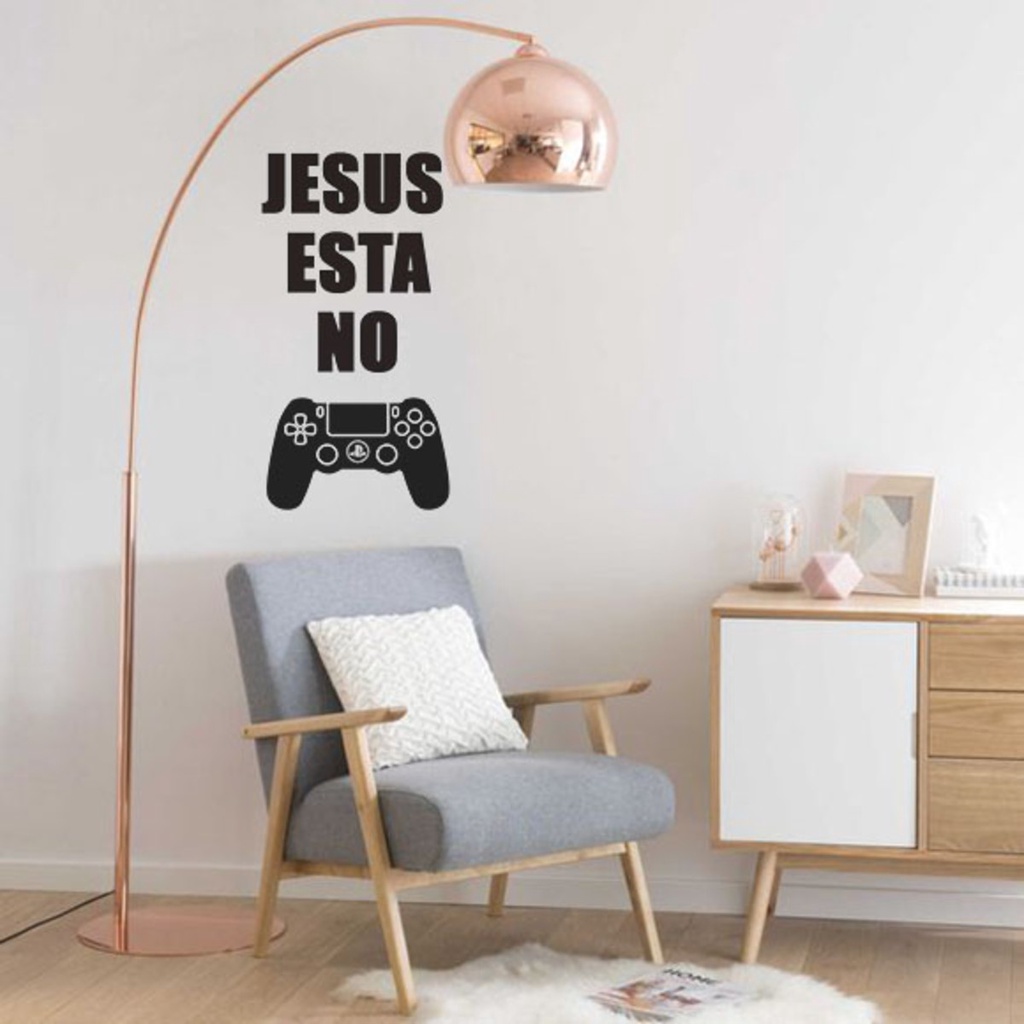 Adesivo De Parede Gamer Jesus Esta No Controle Decoração Quarto Sala ...