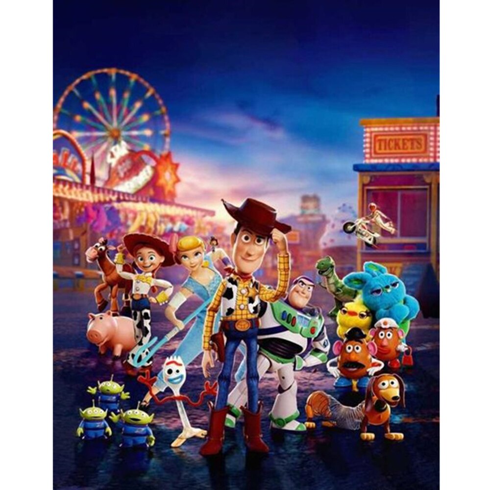 Disney 5d Diy Quadrado / Rodada Pintura Diamante Dos Desenhos Animados