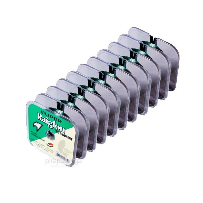 Linha Monofilamento Super Raiglon Tournament Verde 1.000m Alta Resistência Revestida c/ Fluorcarbono