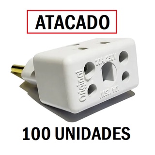 Kit 100 Adaptador de Tomada Universal 10/20A BOB 110v e 220v ATACADO/REVEDA