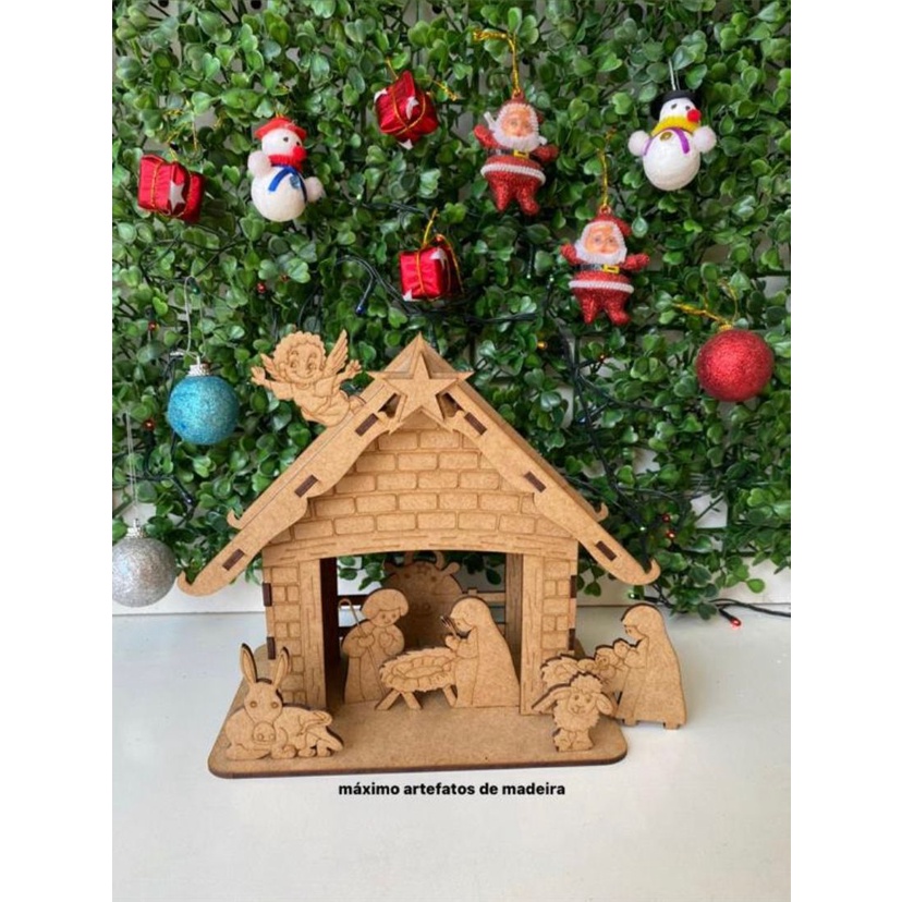 Mini cenário presépio 3D, enfeite natalino, natal, decoração, artesanato, apliques de natal, feliz natal, ano novo, réve