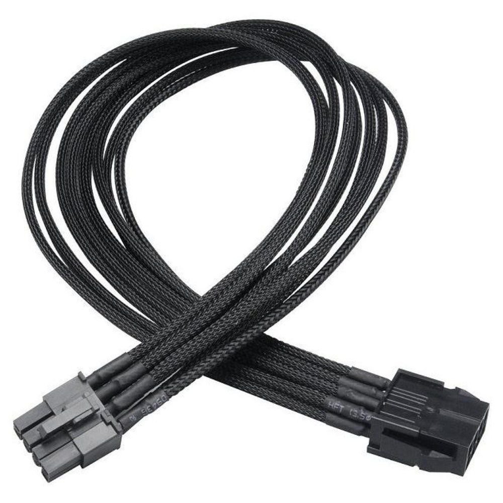 AKASA Adaptador Extensor para Força do PCI-Express 8 Pinos AK-CBPW09-40BK  Tamanho: 40 centímetros de extensão cabo de alimentação  Conectores: 1 x Fêmea 8 Pinos (não desmontável) + 1 x Macho 8 Pinos (desmontável em 2 plugs, 1 de 6 pinos + 1 de 2 Pinos)