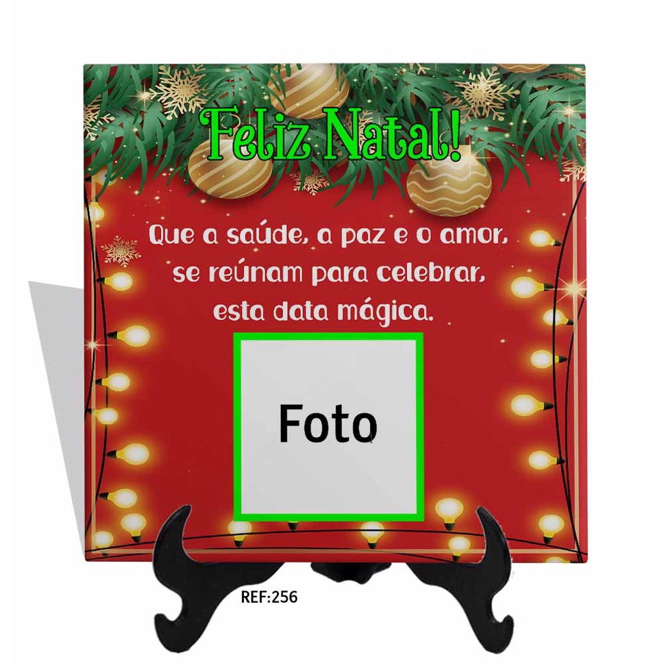 azulejo personalizado quadro para presente de natal com e dizer para o natal  lembrança enfeite sala | Shopee Brasil