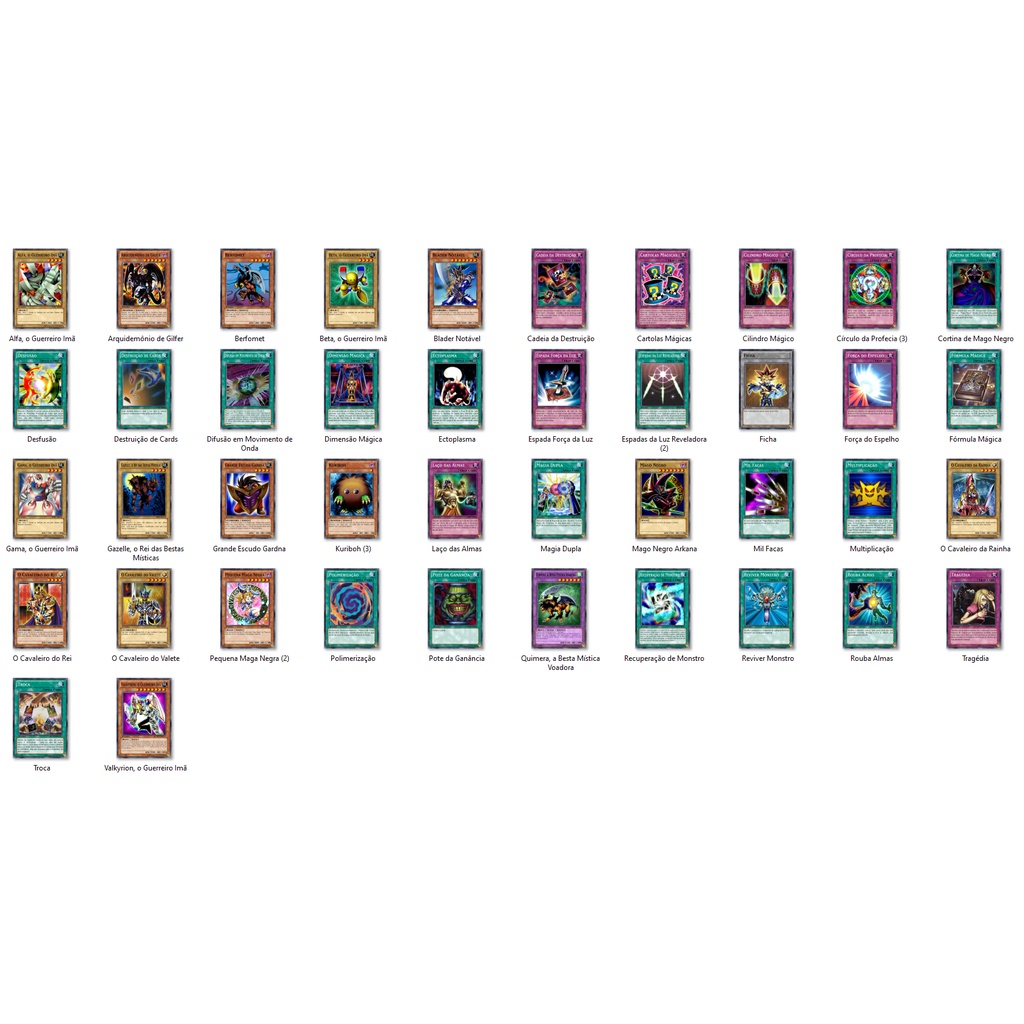 Cartas Yugioh - Deck Yugi Batalha da Cidade 42 cartas Guerreiro Ima Mago Negro Arkana ORICA TCG Yu-Gi-Oh