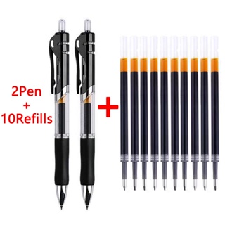 2Pen + 10Refills Caneta Retrátil gel Ballpen Set , Preto/Vermelho/Azul De Tinta , Grande Capacidade , 0.5 Milímetros Esferográfica , Substituível Recargas Escritório & Material Escolar Papelaria em Oferta na Shopee