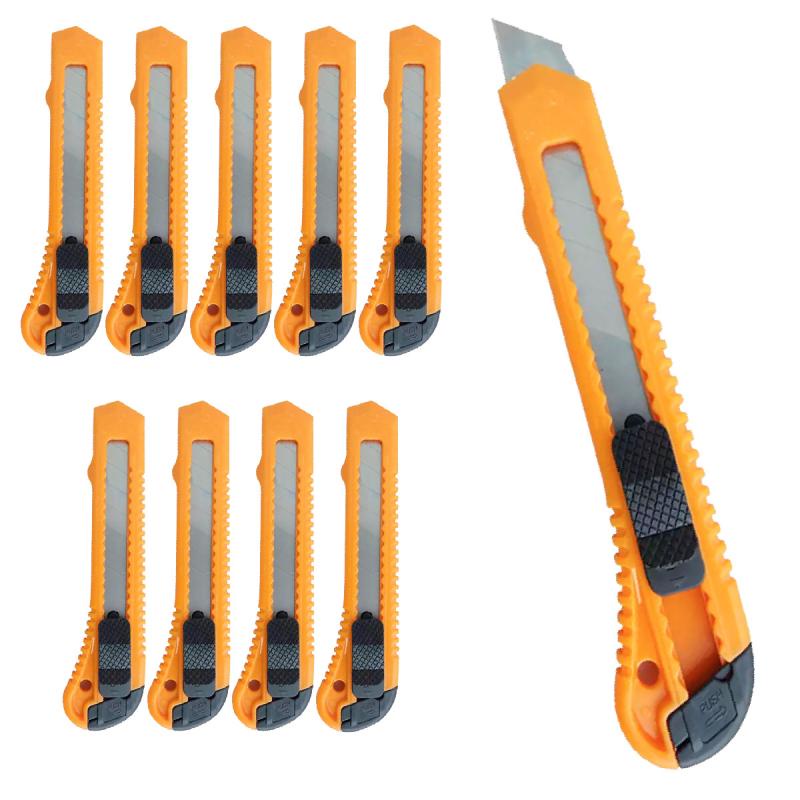 Estilete de Segurança 18 MM Retrátil Kit com 10 Unidades SPARTA