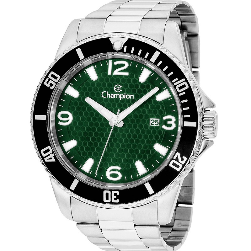 Relógio Masculino Champion Analógico Prata Calendário À Prova D'Água Original Estilo Homem Esposo Pai CA31515G - Watches