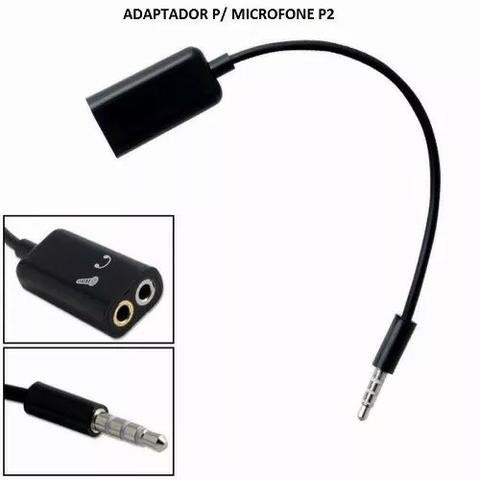 CABO ADAPTADOR P3 X P2 FONE MICROFONE LAPELA CELULAR