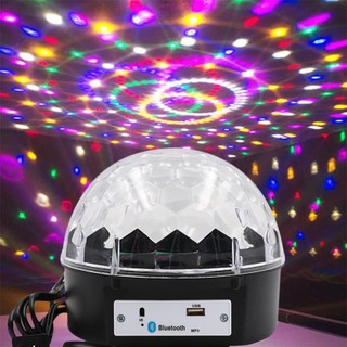 Globo De Luz com caixa de som Led Giratório Festa Balada Mp3 Usb