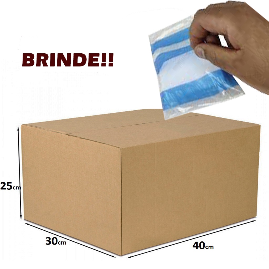 100 Caixas de Papelão 40 X 30 X 25 + Brinde 100 Awb Envelope Canguru Envio Correios Sedex Pac E-commerce