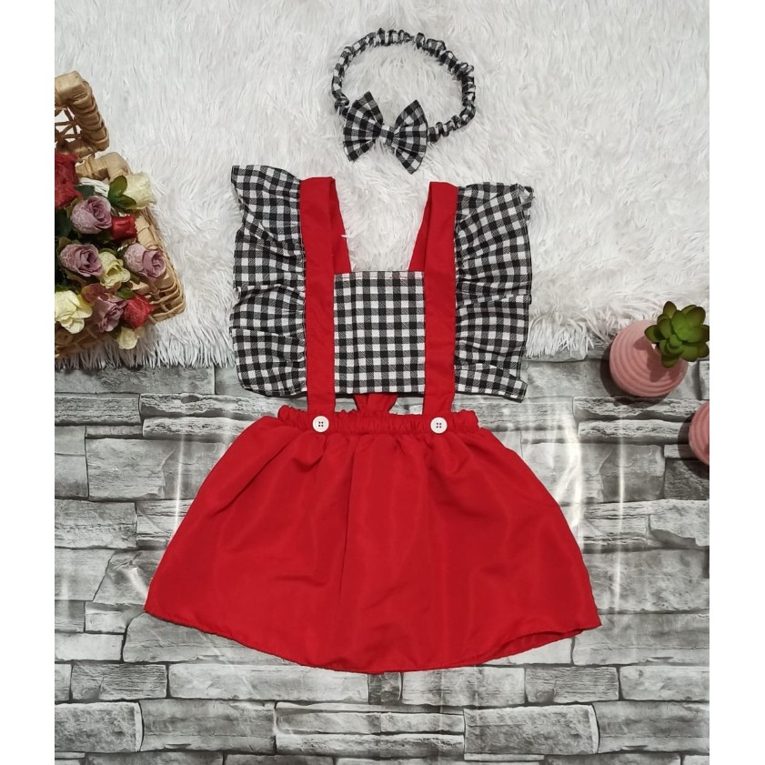 image Previous overseas Roupa infantil quadriculada roupa de quadrilha infantil menina | Shopee  Brasil