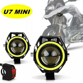 Par Farol Milha Moto Angel Eye U7 Mini Led Auxiliar Neblina 2 Uni