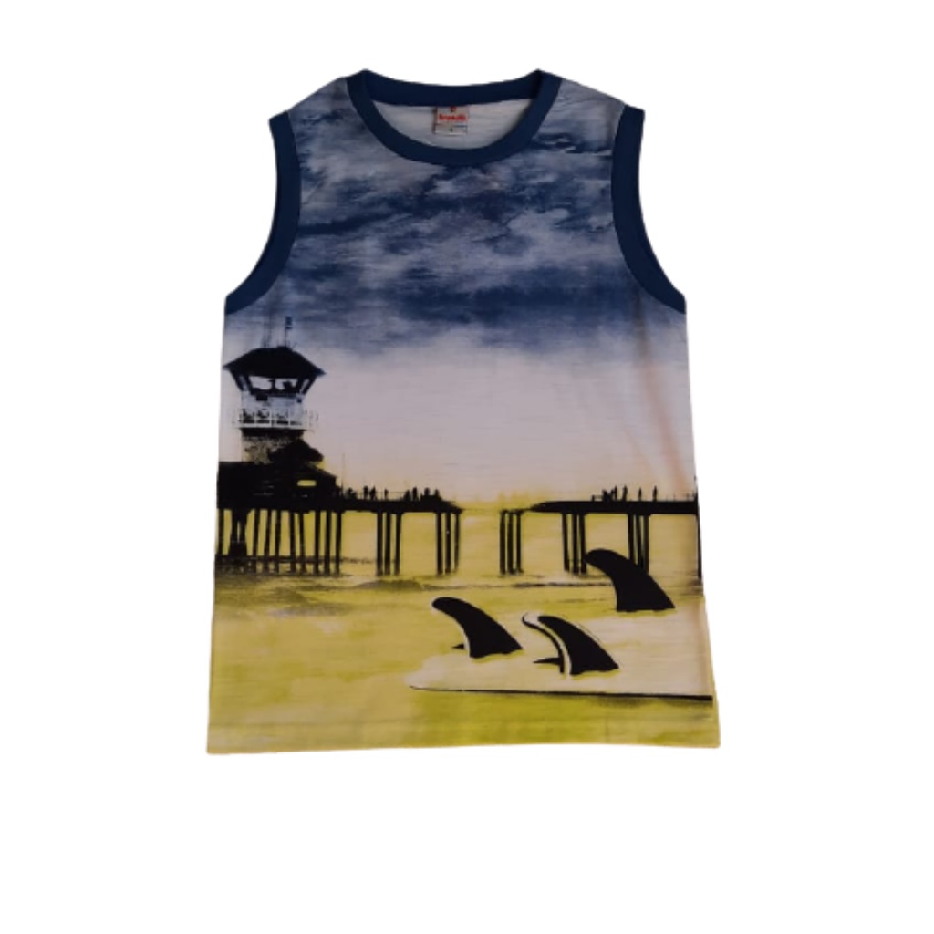 Roupa Infantil. Regata para meninos, marca Brandili. Tamanho 10.