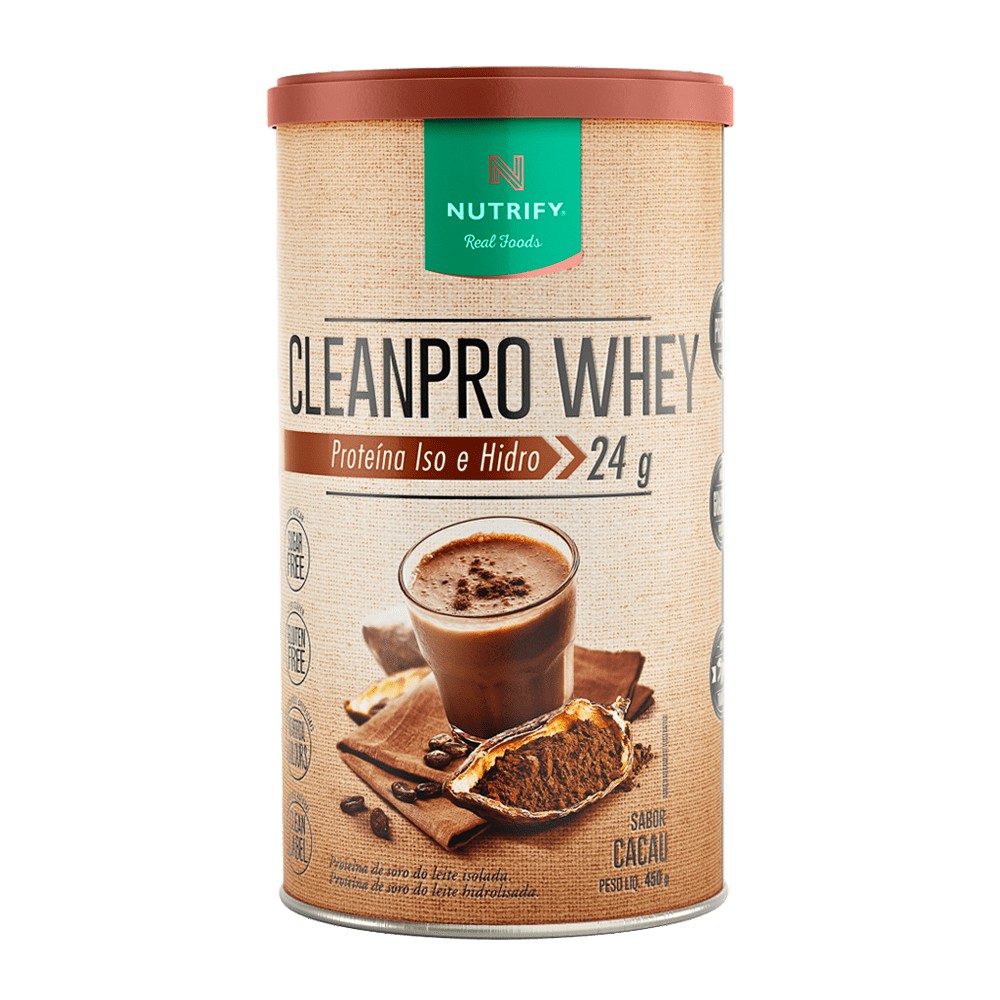 Clean Pro Whey cacau 450g - Nutrify