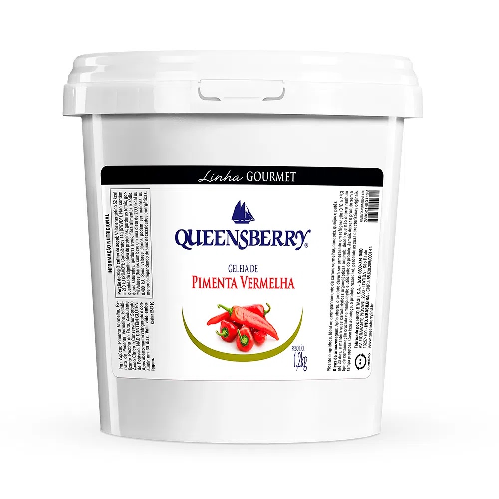 Geleia Agridoce De Pimenta Vermelha Queensberry Gourmet 1,2k